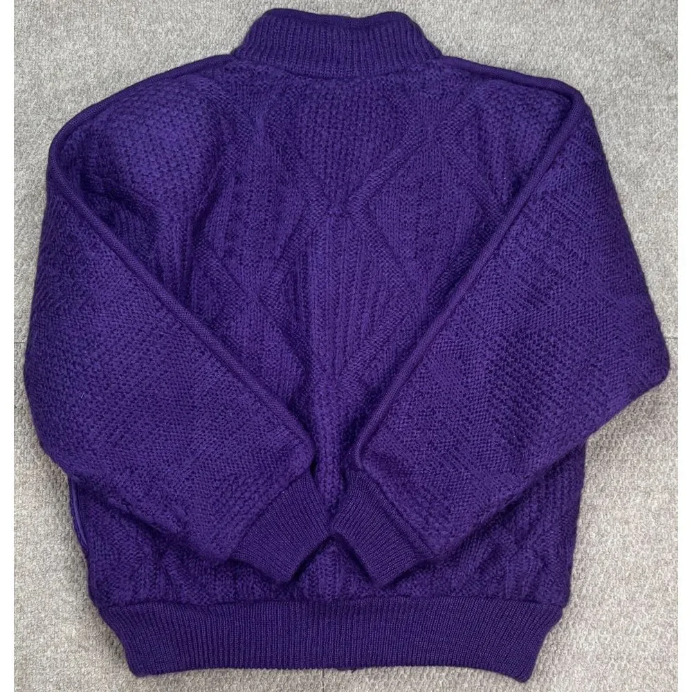 Braetan‎ Vintage Women's Purple Full Zip Long Sleeve Sweater Jacket Size Medium